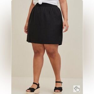 Torrid 10 00x Mini Linen High Waisted Skirt Black